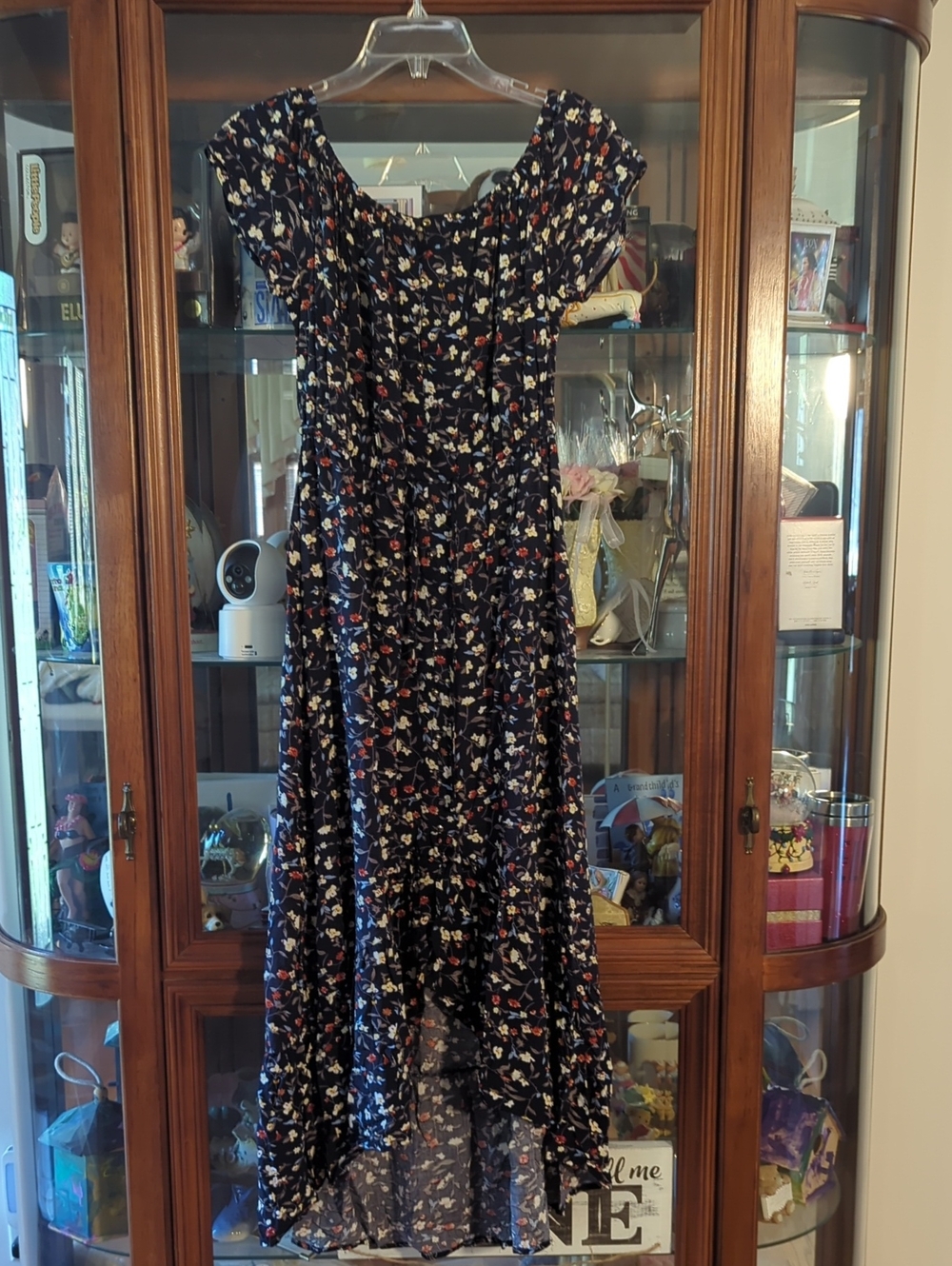 Floral Navy High-Low Maxi Dress